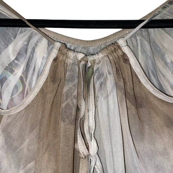 Mandee Sheer High Low Adjustable Blouse - Animal Print - Tie Back - Picture 6 of 10